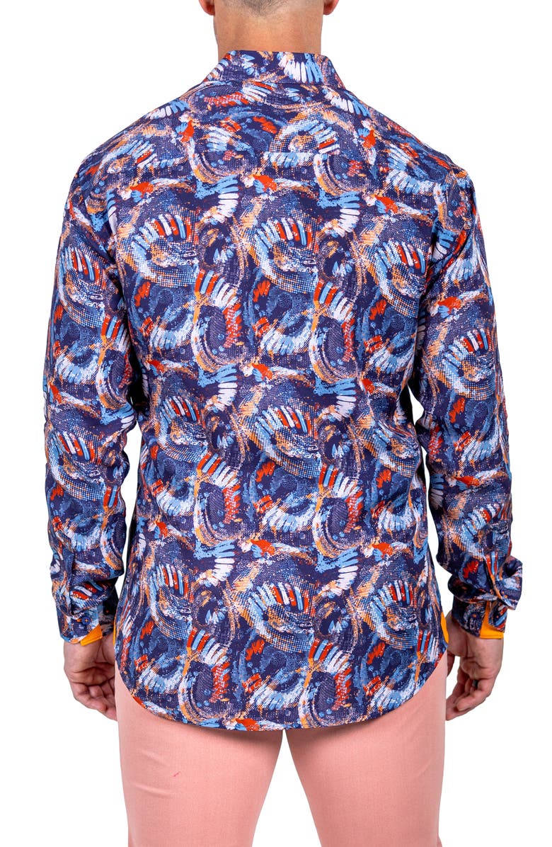 Maceoo Fibonacci Marthyr 0278 Contemporary Fit Button-Up Shirt, Alternate, color, Blue