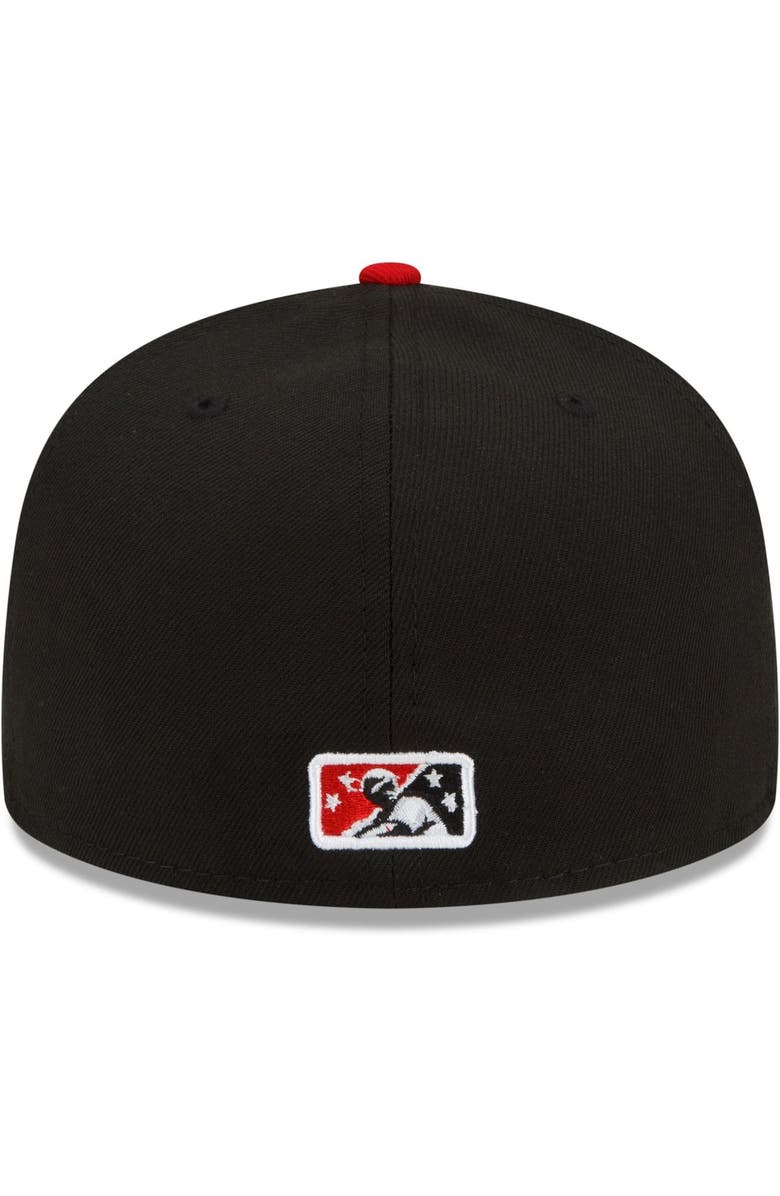 New Era Men's New Era Black Rochester Red Wings Home Authentic Collection 59FIFTY Fitted Hat, Alternate, color, Black