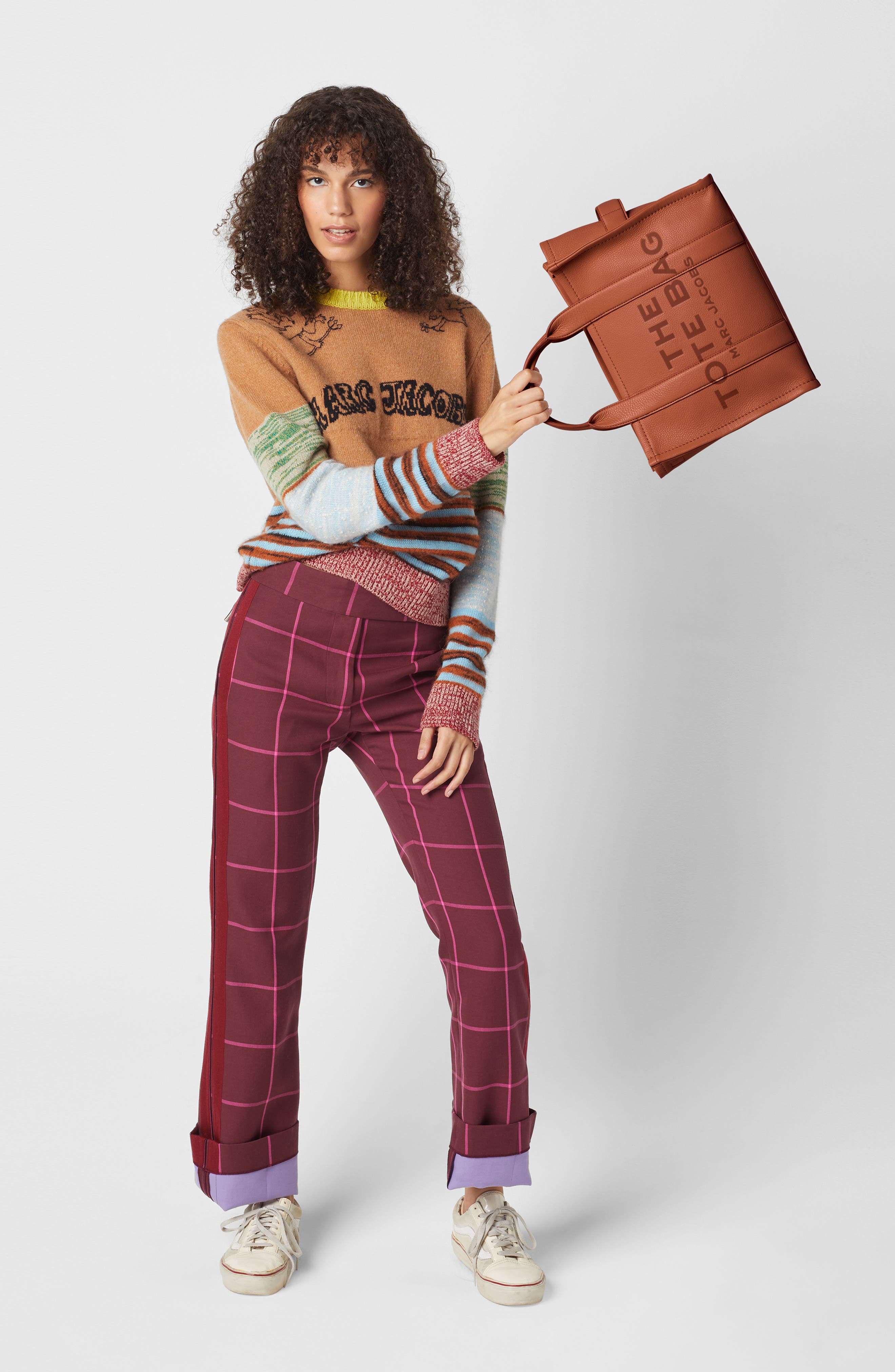 The Leather Medium Tote Bag, Alternate, color, ARGAN OIL