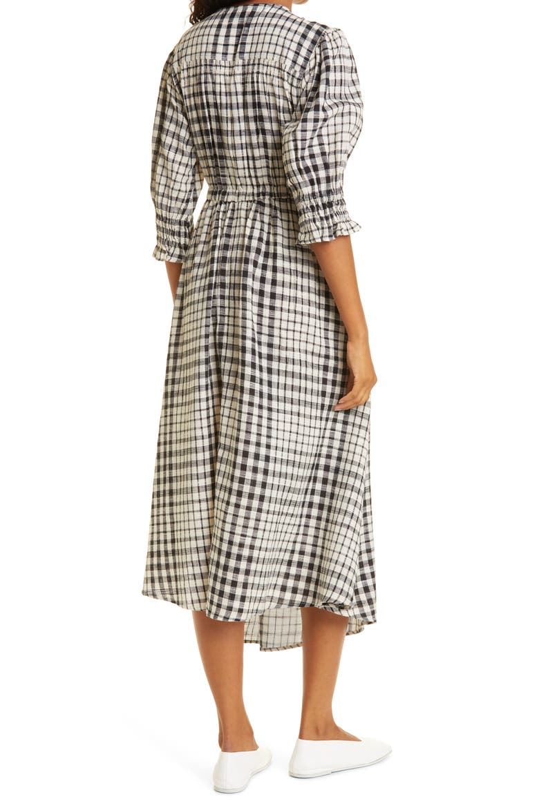 Lucinda Plaid Cotton Wrap Midi Dress, Alternate, color, PLAID