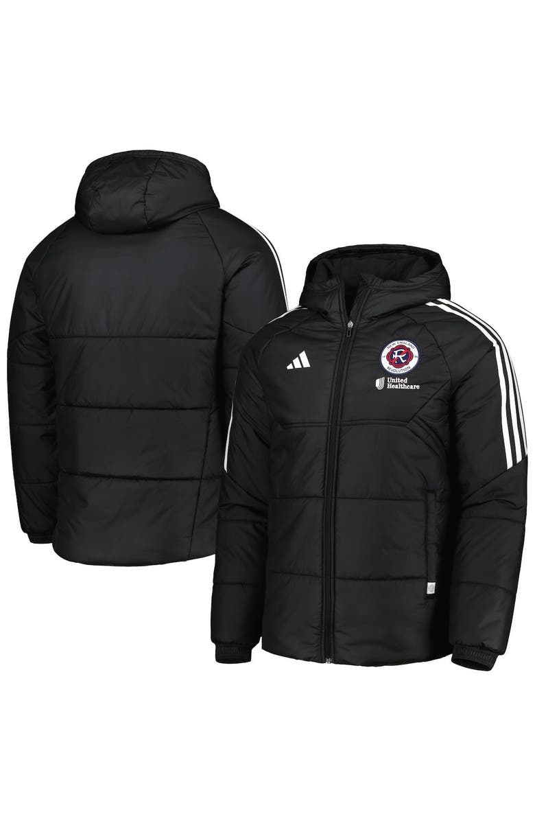 adidas Men's adidas Black New England Revolution Winter Raglan Full-Zip Hoodie Jacket, Alternate, color,