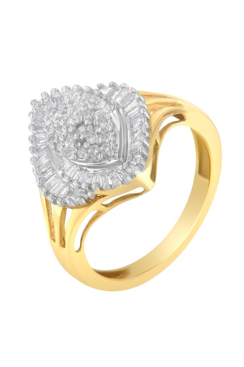 10K Yellow Gold 1/2 Cttw Diamond Swirl Cocktail Ring, Main, color, Yellow Gold