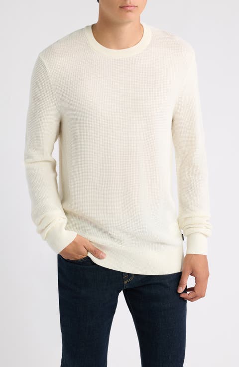 Ludino Waffle Wool Blend Crewneck Sweater