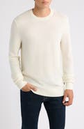 BOSS Ludino Waffle Wool Blend Crewneck Sweater