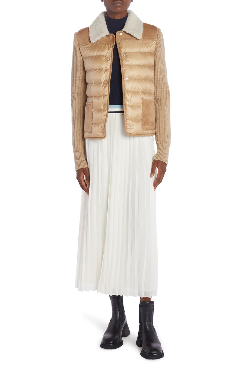 Moncler Pleated Skirt, Alternate, color,