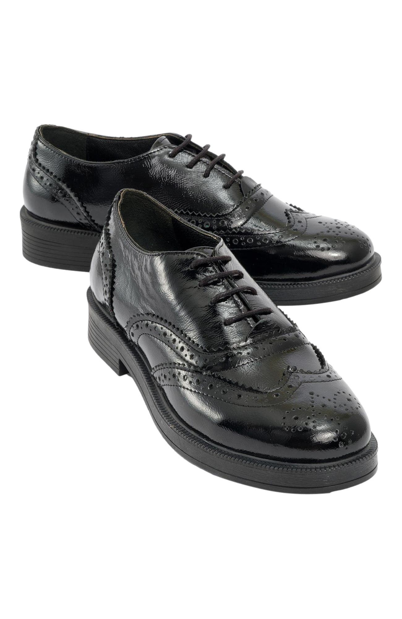 Forever &amp; Always Shoes Avra Leather Oxford, Main, color, Black Patent Leather