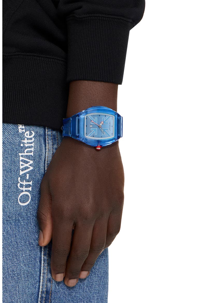 Beat Tonneau Synthetic Watch, 45mm x 51.5mm, Main, color, TRANSPARENT BLUE SYNTHETIC