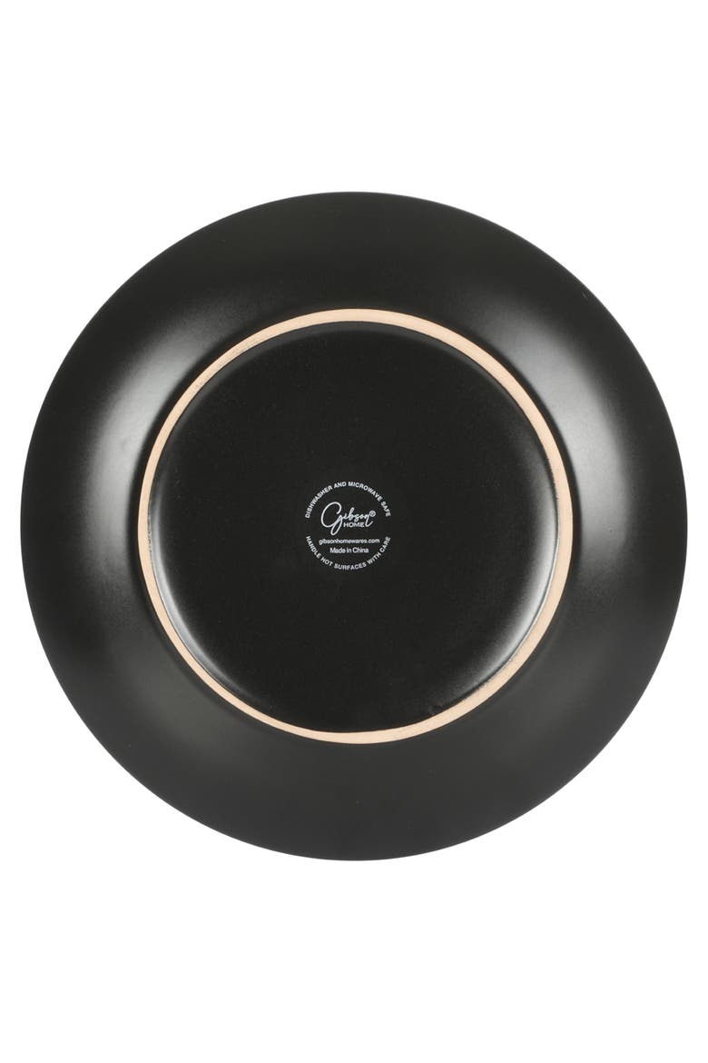 Queenslane Double Bowl Plates and Bowls Dinnerware Set, Alternate, color, Black
