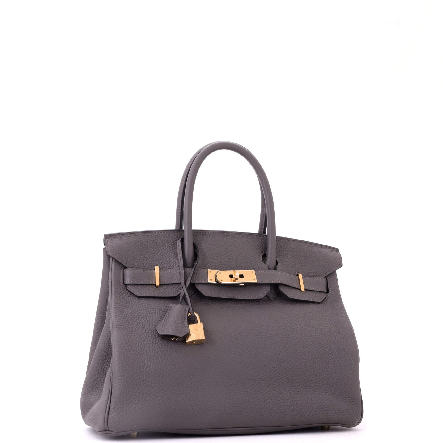 Pre-Owned Hermes Birkin Handbag Grey Togo with Gold Hardware 30, Alternate, color, Etain