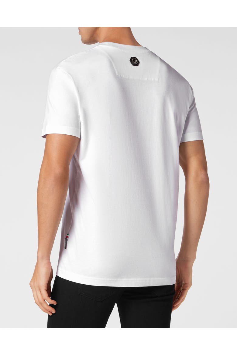 T-Shirt Round Neck Ss Dripping Skull Men, Alternate, color, white