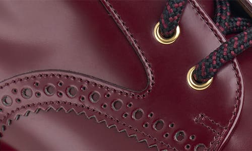 The Office Of Angela Scott Ms. Chicago Cap Toe Platform Wedge Bootie In Burgundy