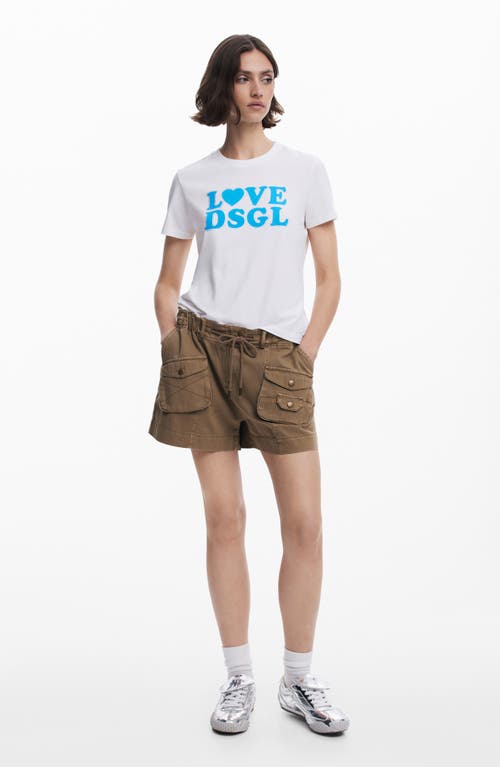 Desigual Cotton Cargo Shorts In Brown