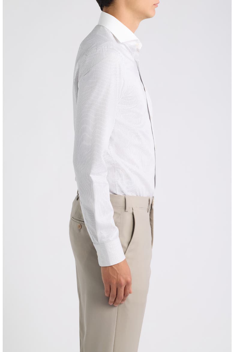 Hank Trim Fit Cotton Button Shirt, Alternate, color, BLACK