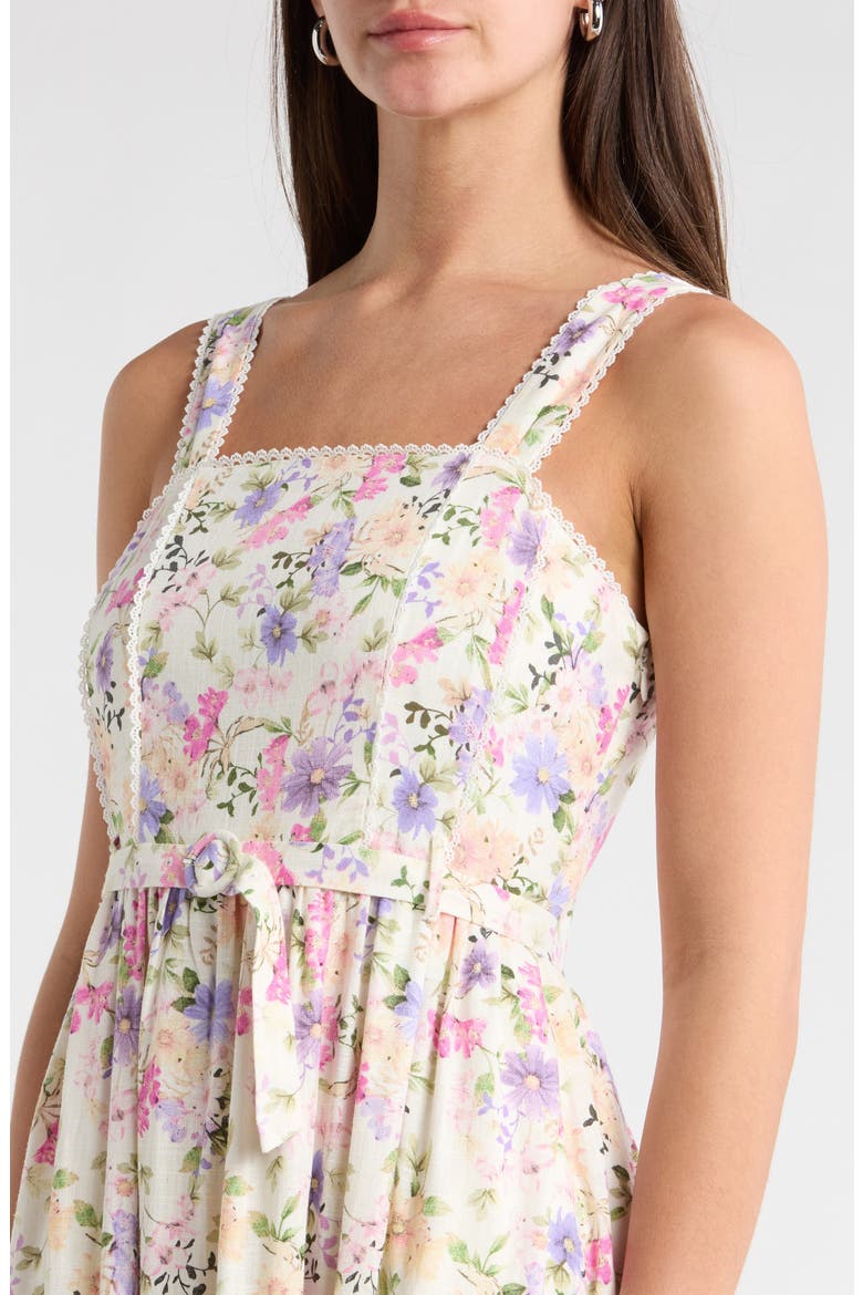 Floral Midi Sundress, Alternate, color, NEW IVORY