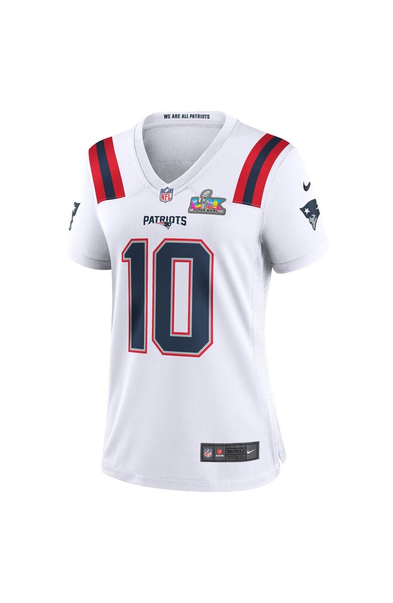 Nike Women's Nike Drake Maye White New England Patriots Super Bowl LX Patch Game Jersey, Alternate, color, White