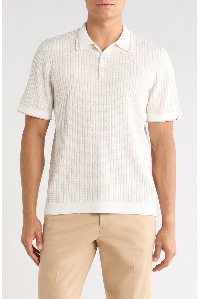 Harvey Rib Polo Sweater, Main, color, CHALK