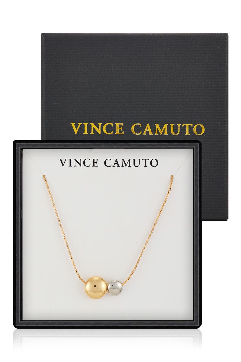 Two-Tone Orb Pendant Necklace, Main, color, GOLDTONE