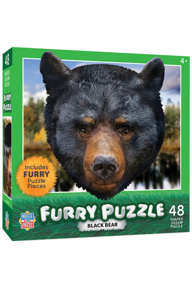 Furry Puzzle - Black Bear 48 Piece Jigsaw Puzzle, Main, color, Multicolor