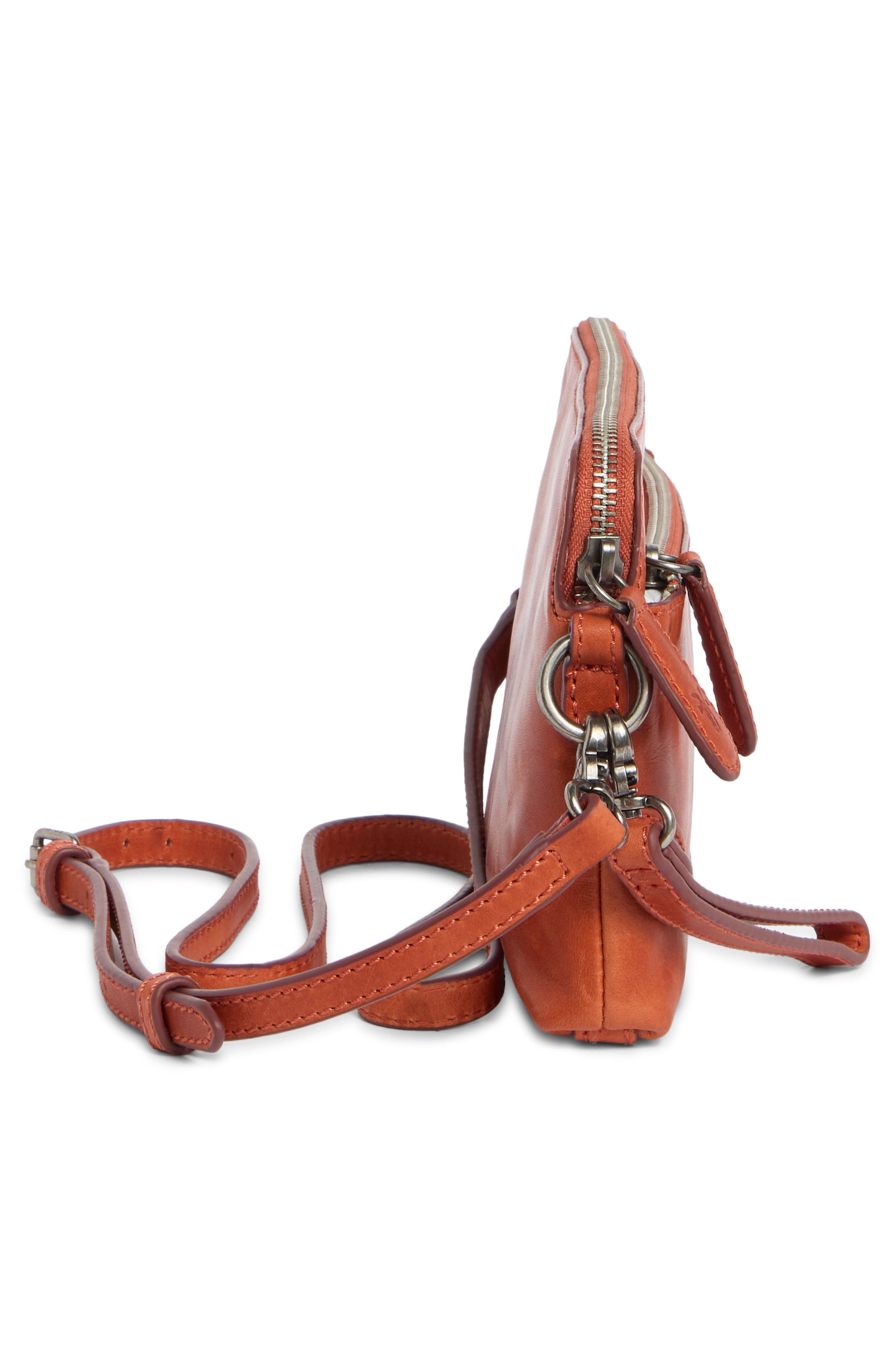Melissa Faux Leather Crossbody Wristlet, Alternate, color, PERSIMMON