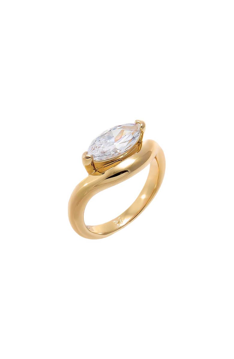 BY ADINA EDEN CZ Marquise Bezeled Pinky Ring, Main, color, Gold