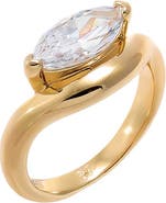 BY ADINA EDEN CZ Marquise Bezeled Pinky Ring