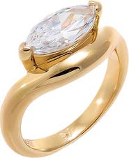 BY ADINA EDEN CZ Marquise Bezeled Pinky Ring