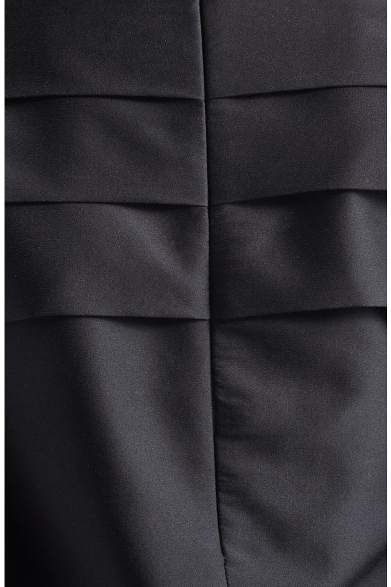 Lace Trim Silk Minidress, Alternate, color, NERO