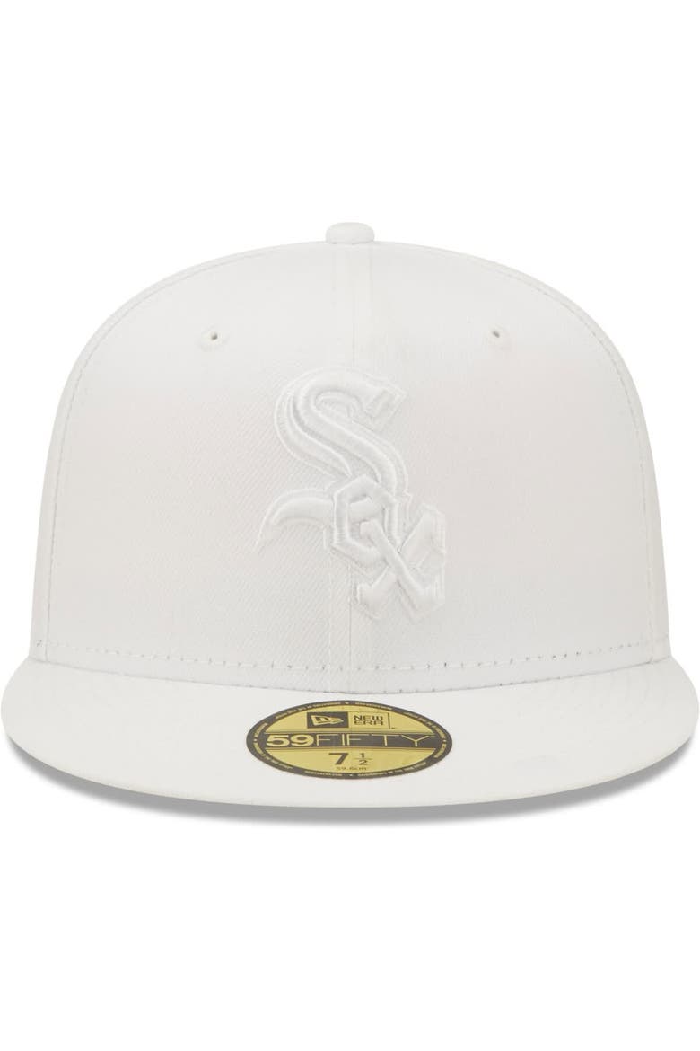 Men's New Era Chicago White Sox White on White 59FIFTY Fitted Hat, Alternate, color, White