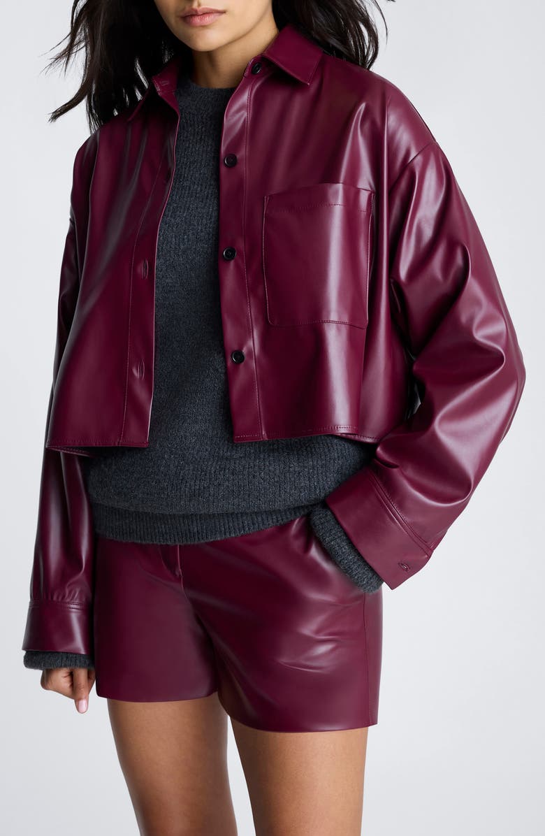 Kenneth Cole Relaxed Fit Crop Button-Up Shirt, Main, color, 