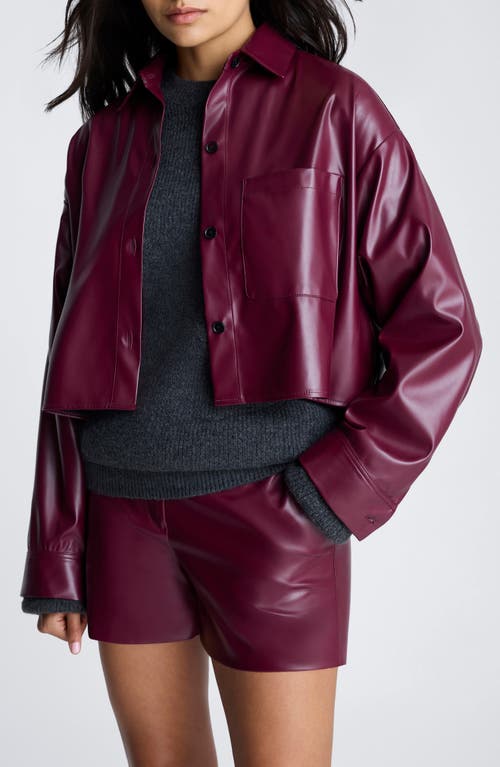 Kenneth Cole Faux Leather Shorts In Wineberry