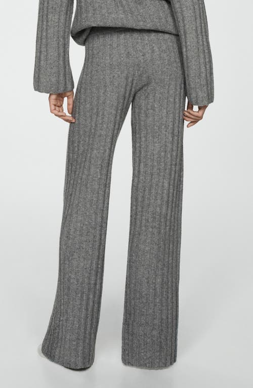 Mango Knitted Pyjama Trousers Medium Heather Grey In Medium Heather Grey