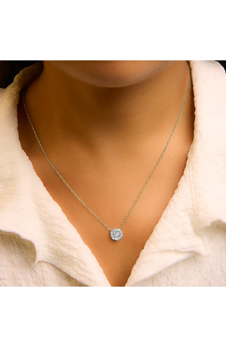 Haus of Brilliance 14K Yellow Gold Plated Sterling Silver 3/8 Cttw Diamond Cluster Pendant Necklace, Alternate, color, Yellow Gold Over Silver