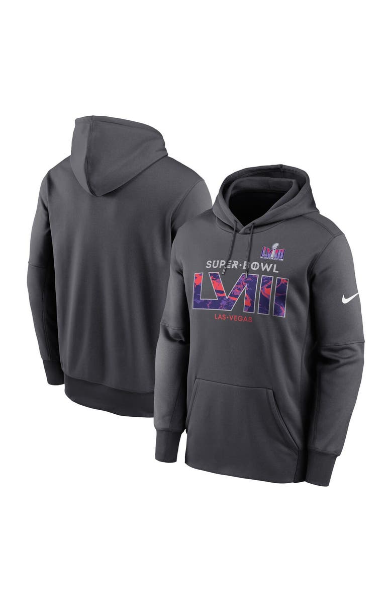 Nike Men's Nike Anthracite Super Bowl LVIII Fleece Performance Pullover Hoodie, Main, color,
