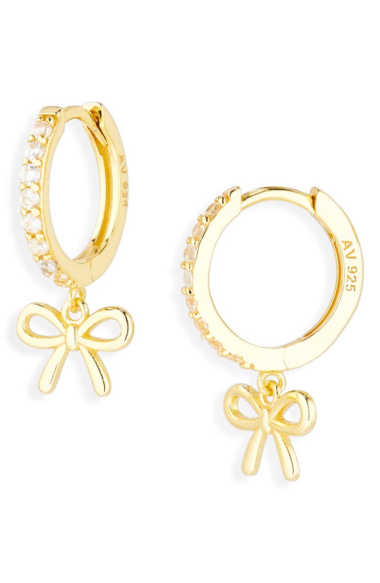 ARGENTO VIVO Cross Dangle Twist Huggie Hoop Earrings, Main, color, Gold