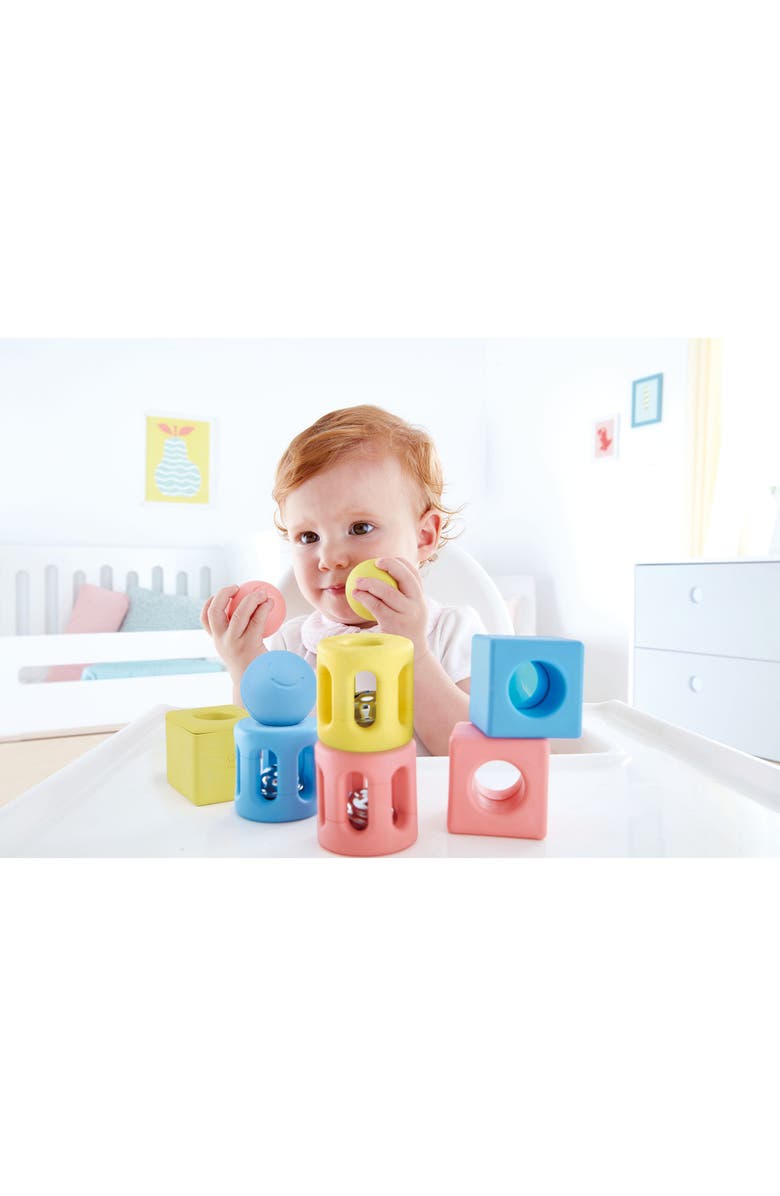 Hape Geometric Rattle Trio 9 Piece Set, Alternate, color, Multicolored