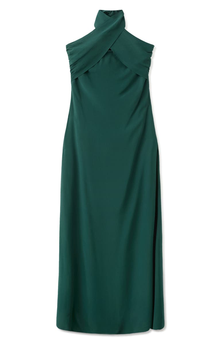 MANGO TEEN Crepe Halter Maxi Dress, Alternate, color, 