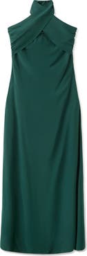 MANGO TEEN Crepe Halter Maxi Dress
