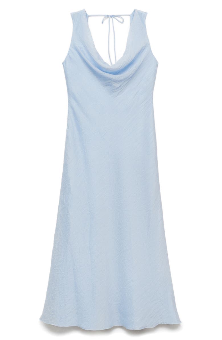 MANGO Cowl Neck Sleeveless Dress, Main, color, Sky Blue