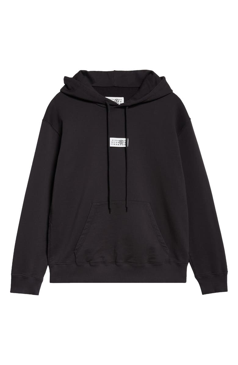 MM6 Maison Margiela Numeric Logo Patch Hoodie, Alternate, color, Washed Black