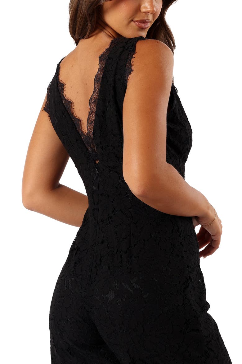 Eloise Cotton Blend Lace Jumpsuit, Alternate, color, BLACK