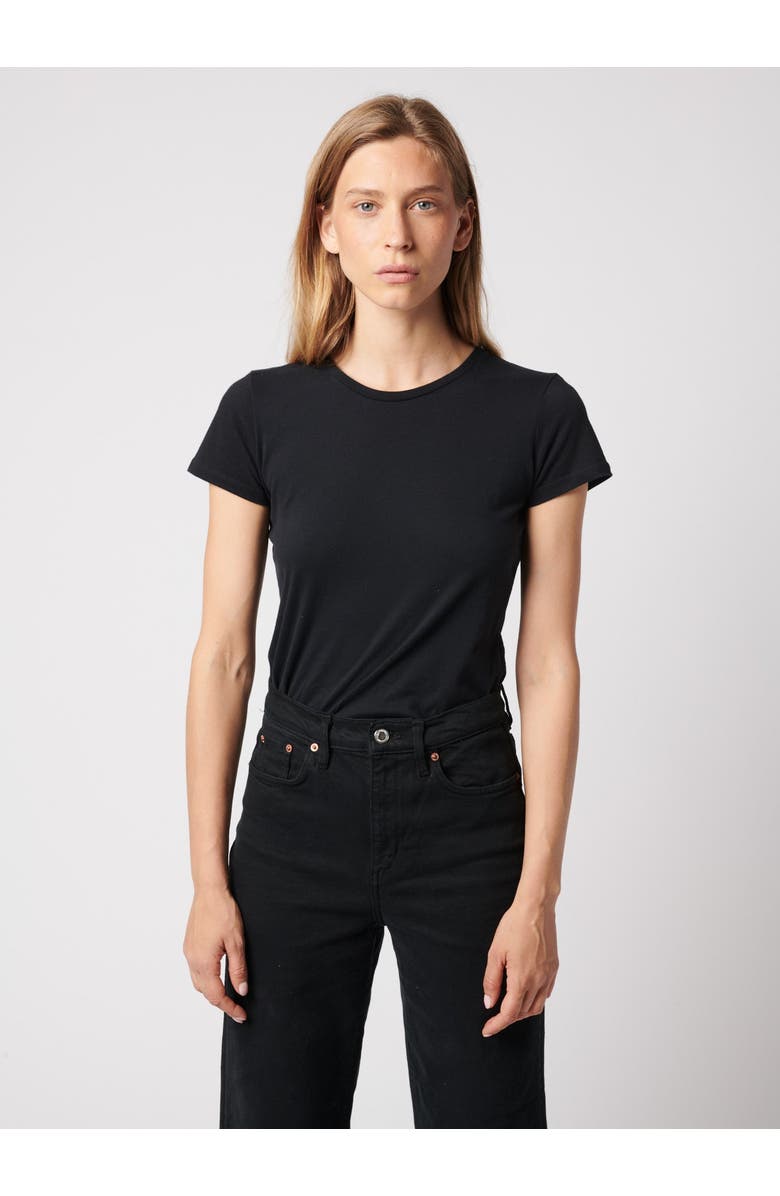 Majestic Filatures Soft Touch Short Sleeve Crewneck T-Shirt, Main, color, Noir