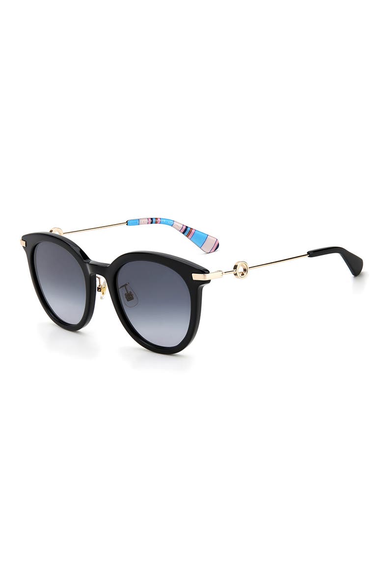 keesey 53mm gradient cat eye sunglasses, Alternate, color, BLACK