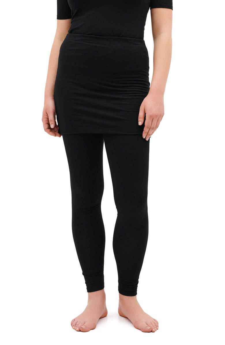 Marcella Burke Skirted Leggings, Alternate, color, Black