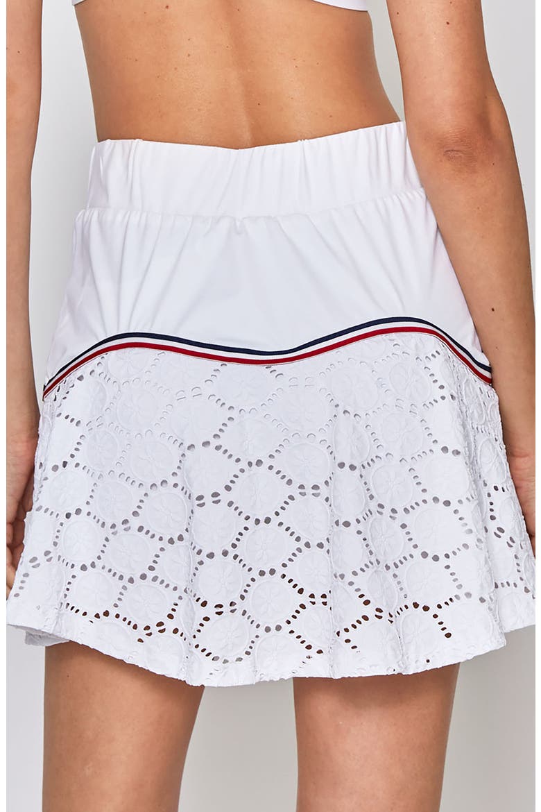 FLORAL TEAM SKORT, Alternate, color, WHITE W RED, WHITE, NAVY TRIM