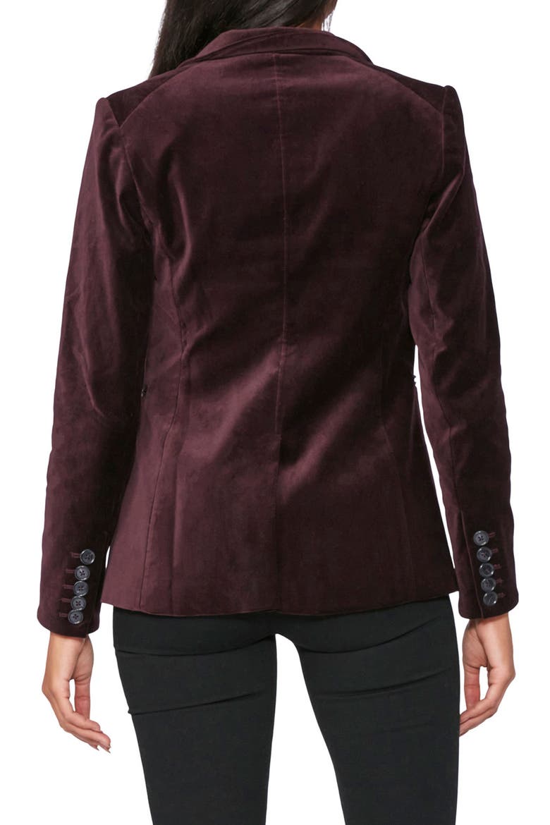 Chelsee Velvet Blazer, Alternate, color, BLACK CHERRY