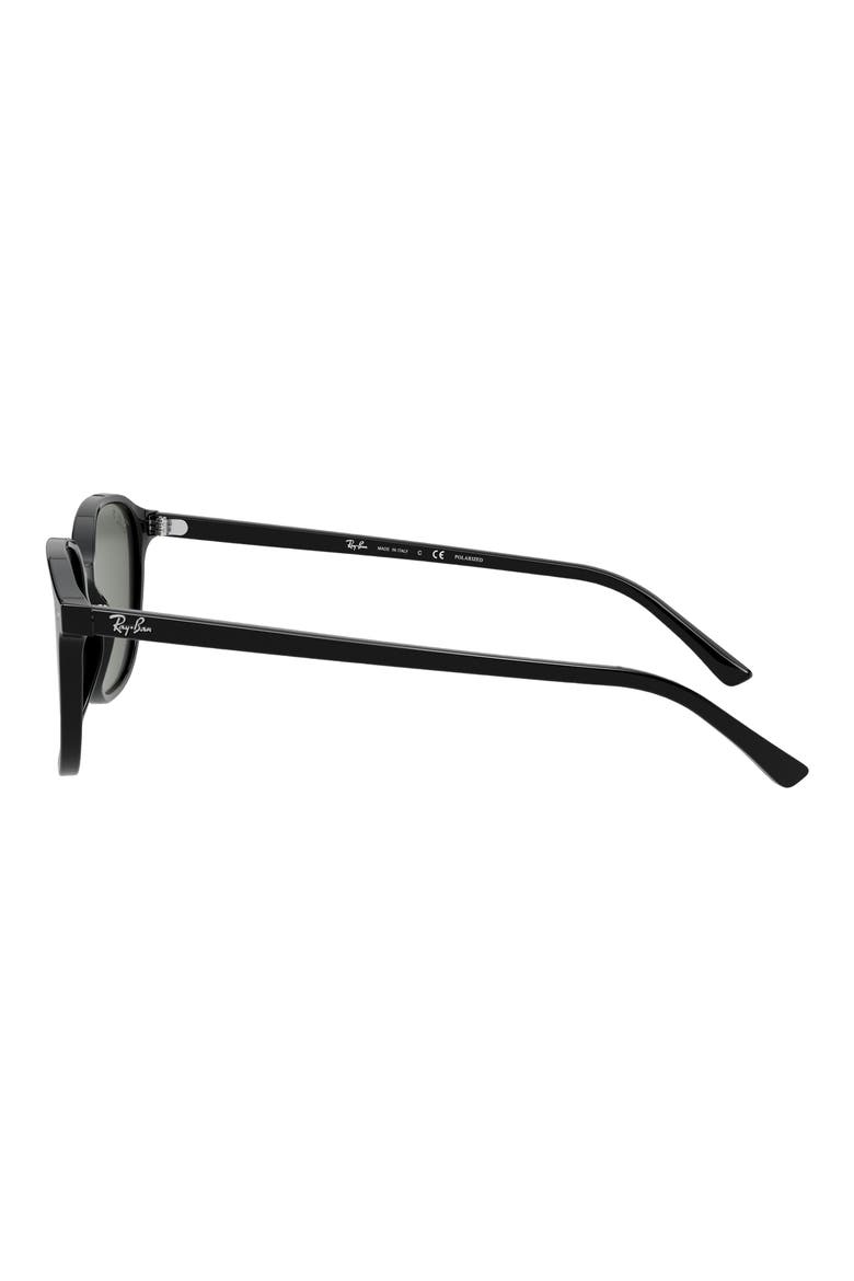 53mm Polarized Square Sunglasses, Alternate, color, BLACK/ GREEN