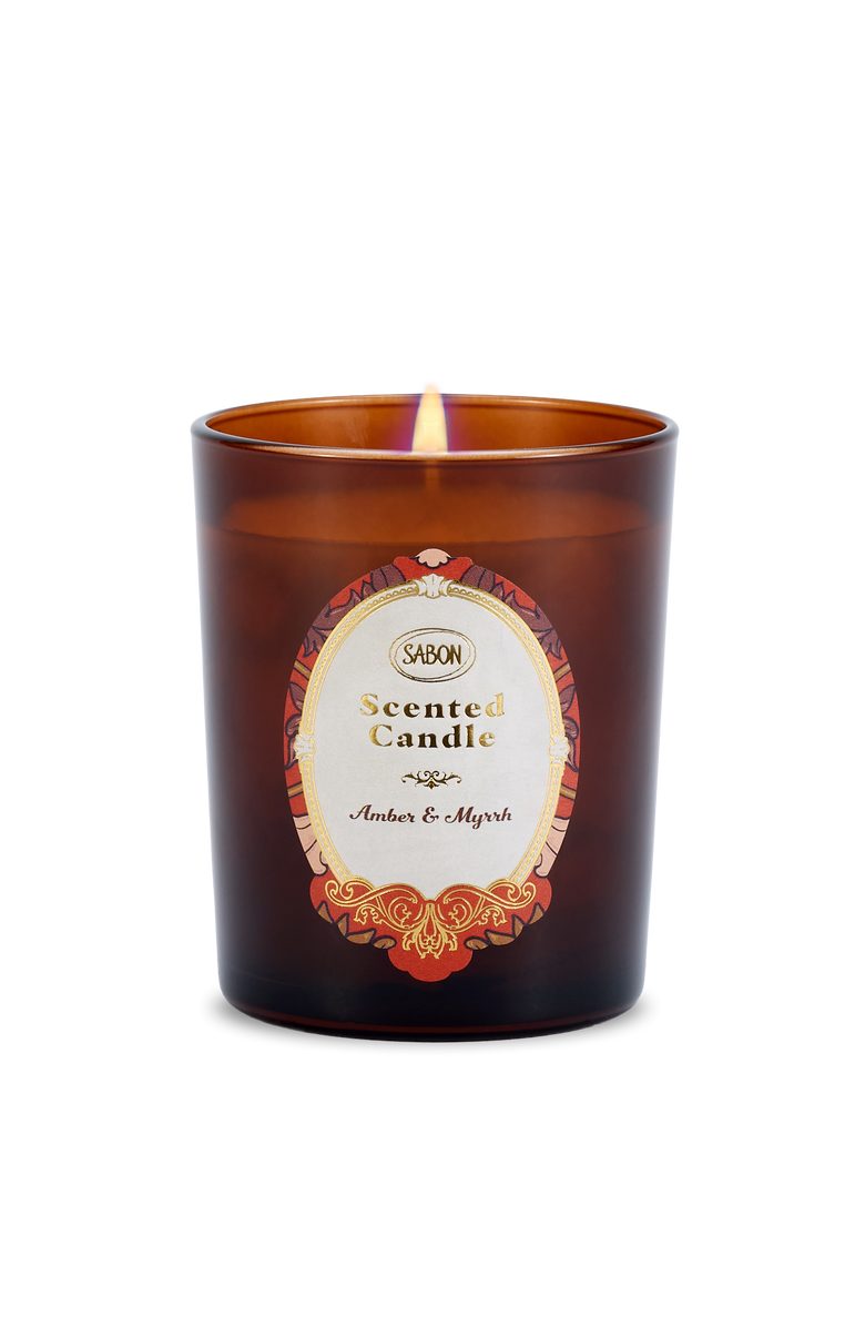 SABON Candle Glass Amber & Myrrh, Main, color, Amber & Myrrh