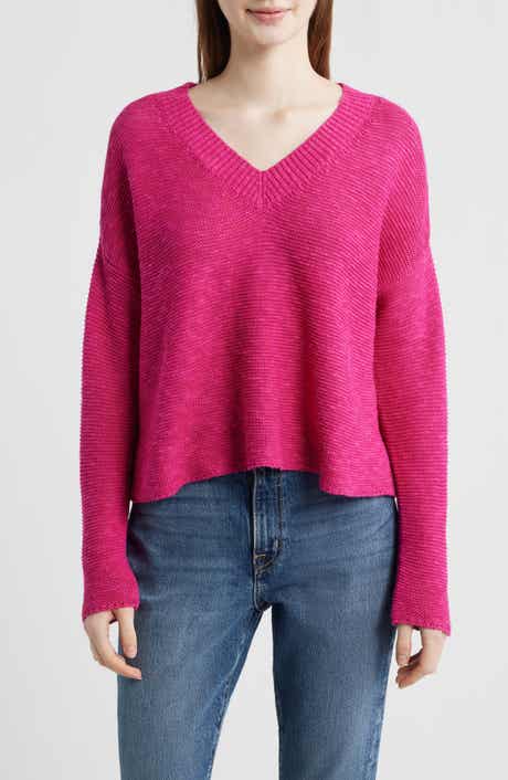 Organic Linen & Organic Cotton V-Neck Sweater