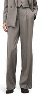 MANGO Pleated Straight Leg Pants