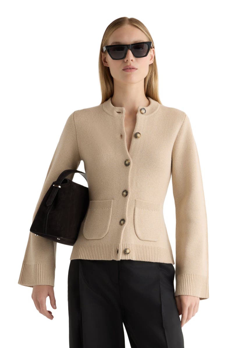 Modern Citizen Eames Cotton Wool Button Cardigan, Alternate, color, 
